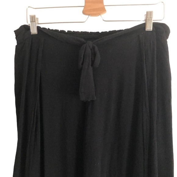 Becca Gauzy Rayon Beach Cover Up Pants Open Leg 1X Black - Picture 9 of 10